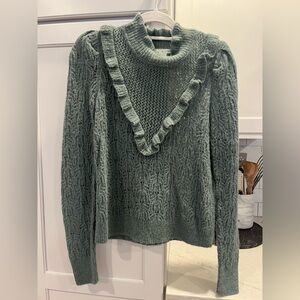 Veronica Beard Green Cowl Neck Sweater